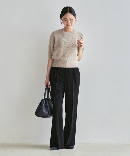 Noble(ノーブル)の「クリアツイルストレートタックパンツ(スラックス・レディース・ブラック/ホワイト/キャメル・36/34/40/38)」の14枚目の写真