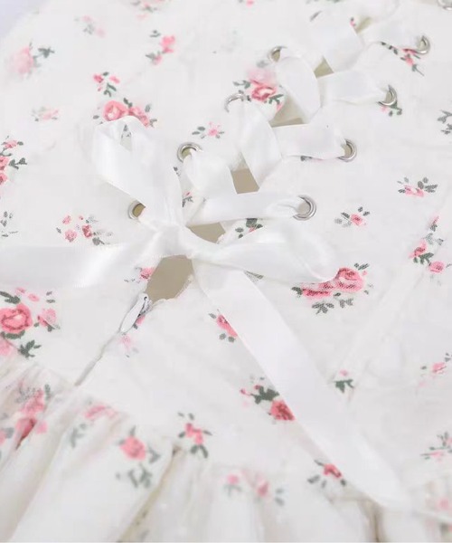 LA POMME petit(ラポミ・プチ)の「Strapless Boned Waist Tulle Dress(ワンピース・レディース・ホワイト/ブルー・FREE)」の6枚目の写真