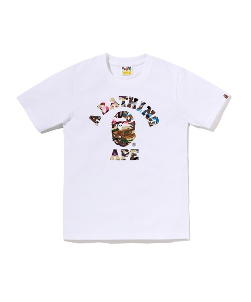 A BATHING APE(アベイシングエイプ)の「HYBRID CAMO COLLEGE TEE(Tシャツ/カットソー・レディース・ホワイト/ブラック・X-SMALL/SMALL/MEDIUM)」の1枚目の写真