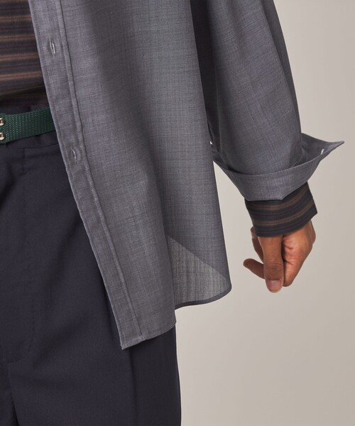 Steven Alan（スティーブンアラン）の「＜Steven Alan＞ サイロ ウール レギュラーカラー シャツ LOOSE（シャツ/ブラウス・メンズ・ネイビー/ベージュ・XL/L/M/S）」の7枚目の写真