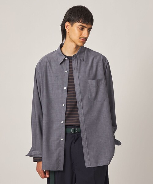 Steven Alan（スティーブンアラン）の「＜Steven Alan＞ サイロ ウール レギュラーカラー シャツ LOOSE（シャツ/ブラウス・メンズ・ネイビー/ベージュ・XL/L/M/S）」の8枚目の写真
