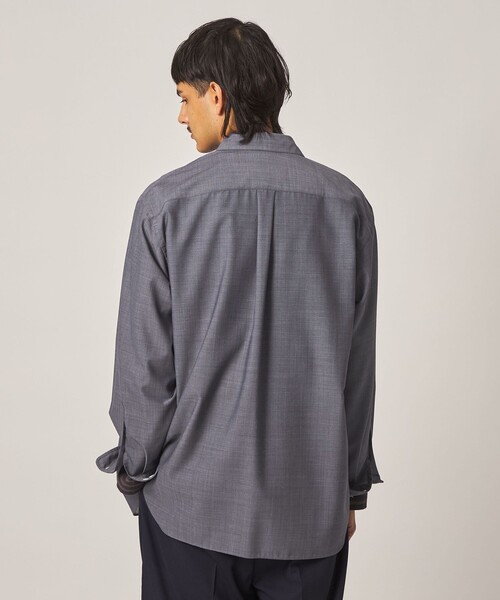 Steven Alan（スティーブンアラン）の「＜Steven Alan＞ サイロ ウール レギュラーカラー シャツ LOOSE（シャツ/ブラウス・メンズ・ネイビー/ベージュ・XL/L/M/S）」の9枚目の写真