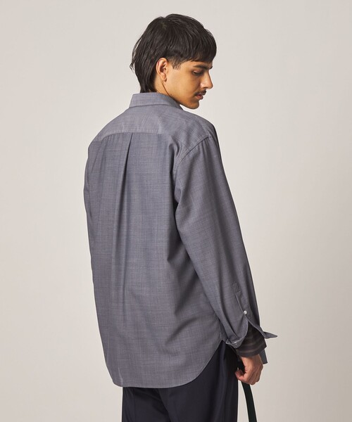 Steven Alan（スティーブンアラン）の「＜Steven Alan＞ サイロ ウール レギュラーカラー シャツ LOOSE（シャツ/ブラウス・メンズ・ネイビー/ベージュ・XL/L/M/S）」の10枚目の写真
