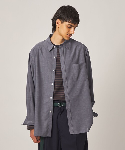 Steven Alan（スティーブンアラン）の「＜Steven Alan＞ サイロ ウール レギュラーカラー シャツ LOOSE（シャツ/ブラウス・メンズ・ネイビー/ベージュ・XL/L/M/S）」の11枚目の写真
