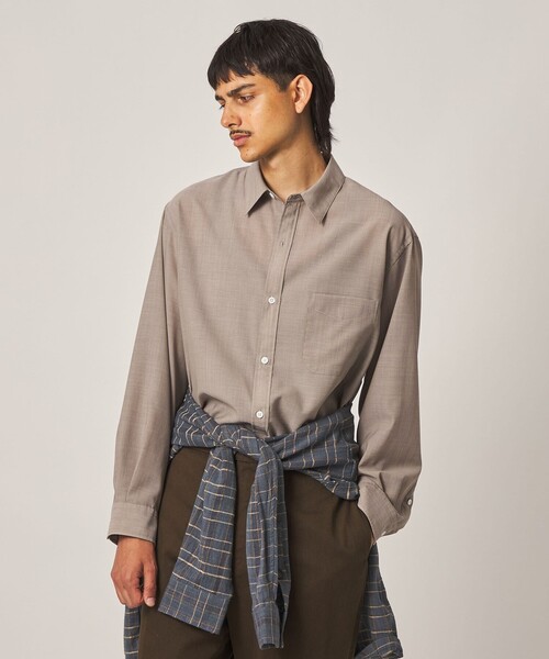 Steven Alan（スティーブンアラン）の「＜Steven Alan＞ サイロ ウール レギュラーカラー シャツ LOOSE（シャツ/ブラウス・メンズ・ネイビー/ベージュ・XL/L/M/S）」の13枚目の写真
