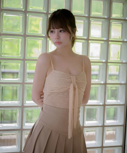 M DOLLY(エムドリー)の「Lace ribbon faye camisole / レースリボンフェイキャミソール(キャミソール・レディース・ホワイト/ベージュ/ブラック・FREE)」の6枚目の写真