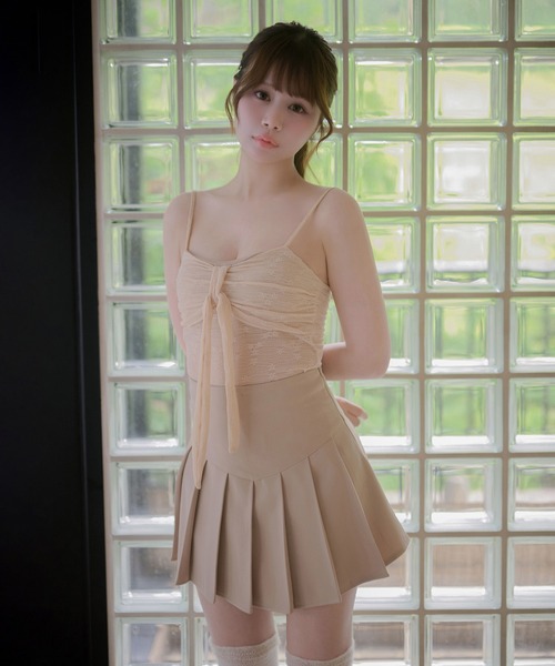 M DOLLY(エムドリー)の「Lace ribbon faye camisole / レースリボンフェイキャミソール(キャミソール・レディース・ホワイト/ベージュ/ブラック・FREE)」の7枚目の写真