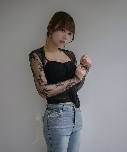 M DOLLY(エムドリー)の「Lace ribbon faye camisole / レースリボンフェイキャミソール(キャミソール・レディース・ホワイト/ベージュ/ブラック・FREE)」の14枚目の写真