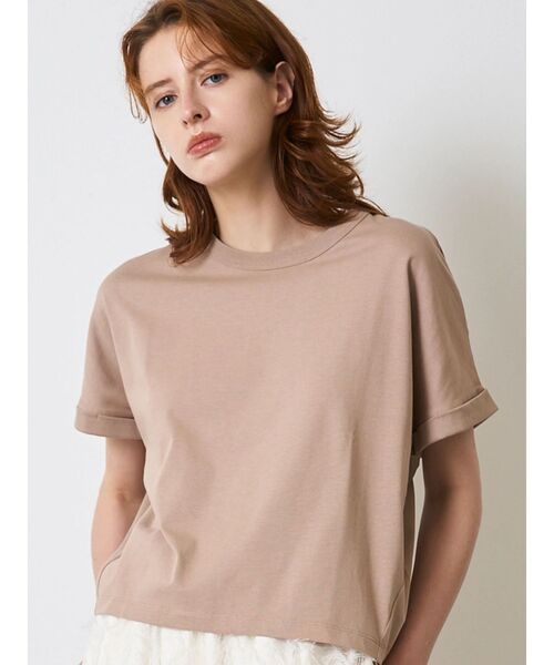 ELENDEEK(エレンディーク)の「ロールアップティーカットソー(Tシャツ/カットソー・レディース・ベージュ/オフホワイト/ブラック・FREE)」の5枚目の写真
