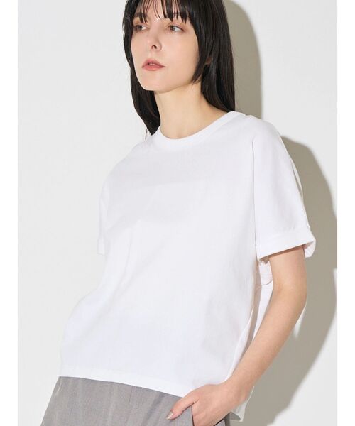ELENDEEK(エレンディーク)の「ロールアップティーカットソー(Tシャツ/カットソー・レディース・ベージュ/オフホワイト/ブラック・FREE)」の12枚目の写真