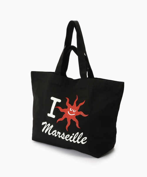 417 EDIFICE(フォーワンセブンエディフィス)の「VACANCE PERMANENTES × 417 I LOVE MARSEILLE Beach Bag(クラッチバッグ・メンズ・ホワイト/ブラック・FREE)」の7枚目の写真