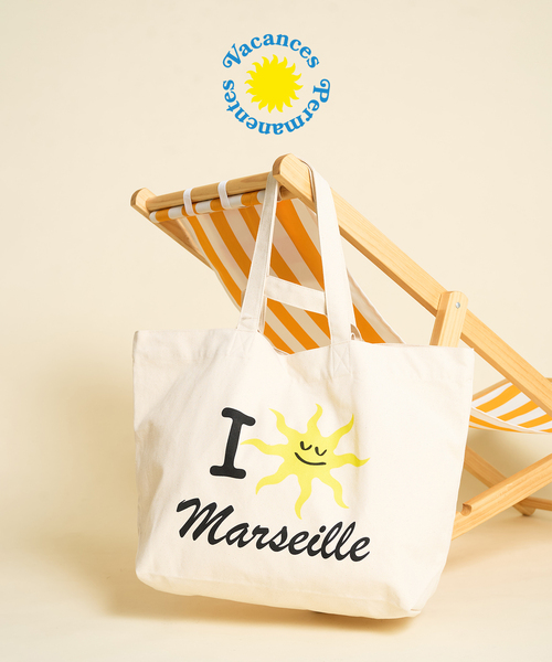 417 EDIFICE(フォーワンセブンエディフィス)の「VACANCE PERMANENTES × 417 I LOVE MARSEILLE Beach Bag(クラッチバッグ・メンズ・ホワイト/ブラック・FREE)」の15枚目の写真