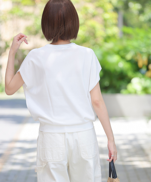 JOURNAL STANDARD relume(ジャーナルスタンダード レリューム)の「《WEB限定追加3》接触冷感 / ウォッシャブルクールプルオーバー(ニット/セーター・レディース・ネイビー/ホワイト・FREE)」の7枚目の写真
