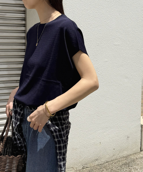 JOURNAL STANDARD relume(ジャーナルスタンダード レリューム)の「《WEB限定追加3》接触冷感 / ウォッシャブルクールプルオーバー(ニット/セーター・レディース・ネイビー/ホワイト・FREE)」の15枚目の写真