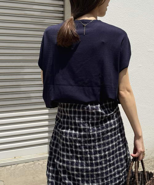 JOURNAL STANDARD relume(ジャーナルスタンダード レリューム)の「《WEB限定追加3》接触冷感 / ウォッシャブルクールプルオーバー(ニット/セーター・レディース・ネイビー/ホワイト・FREE)」の16枚目の写真
