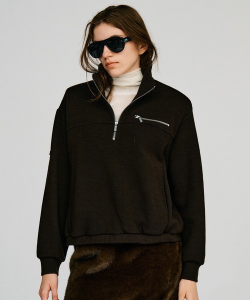 PRANK PROJECT(プランクプロジェクト)の「【2026Autumn Pre-Order】ウールブレンドハーフジップトップ / Wool Blend Half-Zip Top(その他トップス・レディース・ブラウン/グレー/ホワイト・FREE)」の16枚目の写真