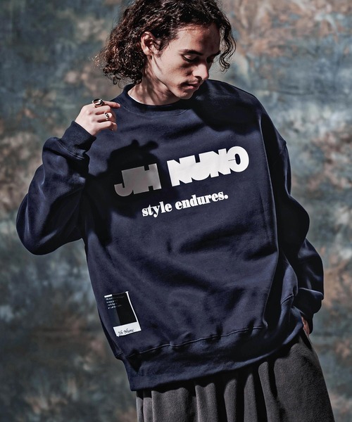 Jih Nunc(ジーヌンク)の「msw1909-ロゴプリントルーズシルエット裏起毛スウェット(JIH-R1237)(スウェット・メンズ・ブラック/ネイビー/グレー・S/L/M)」の3枚目の写真