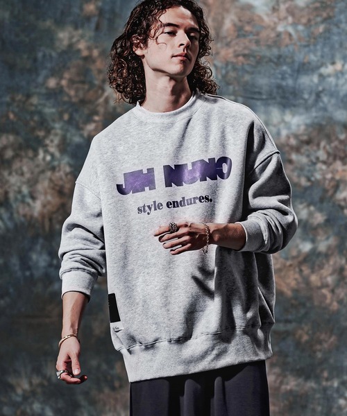 Jih Nunc(ジーヌンク)の「msw1909-ロゴプリントルーズシルエット裏起毛スウェット(JIH-R1237)(スウェット・メンズ・ブラック/ネイビー/グレー・S/L/M)」の22枚目の写真