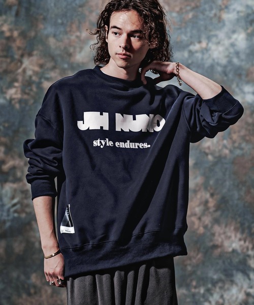 Jih Nunc(ジーヌンク)の「msw1909-ロゴプリントルーズシルエット裏起毛スウェット(JIH-R1237)(スウェット・メンズ・ブラック/ネイビー/グレー・S/L/M)」の15枚目の写真
