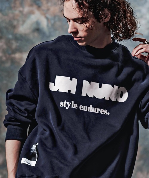 Jih Nunc(ジーヌンク)の「msw1909-ロゴプリントルーズシルエット裏起毛スウェット(JIH-R1237)(スウェット・メンズ・ブラック/ネイビー/グレー・S/L/M)」の16枚目の写真