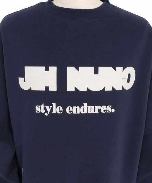 Jih Nunc(ジーヌンク)の「msw1909-ロゴプリントルーズシルエット裏起毛スウェット(JIH-R1237)(スウェット・メンズ・ブラック/ネイビー/グレー・S/L/M)」の6枚目の写真