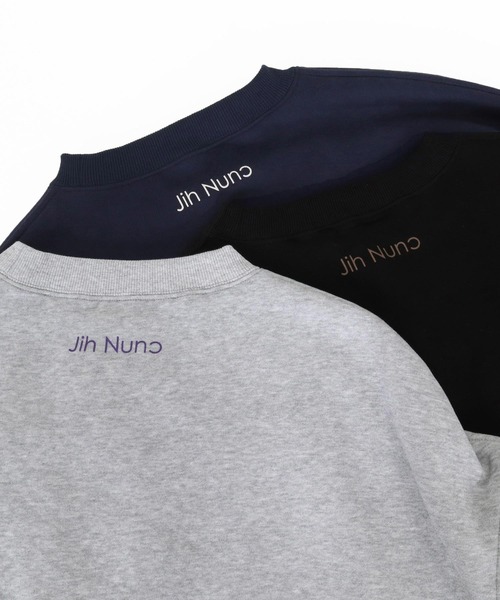 Jih Nunc(ジーヌンク)の「msw1909-ロゴプリントルーズシルエット裏起毛スウェット(JIH-R1237)(スウェット・メンズ・ブラック/ネイビー/グレー・S/L/M)」の8枚目の写真