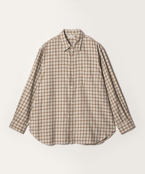 Steven Alan＞ ネル オンブレチェック レギュラーカラー シャツ LOOSE
