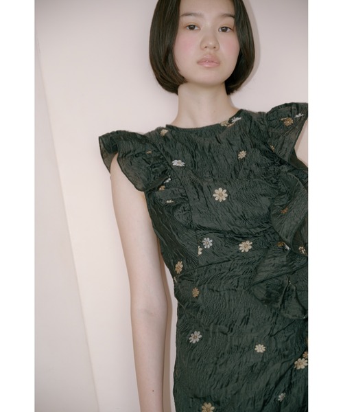 Lil Ambition(リルアンビション)の「【ZOZOTOWN 限定】フラワーフリルワンピース(ワンピース・レディース・ベビーピンク/ブラック/クリーム・M/S)」の7枚目の写真