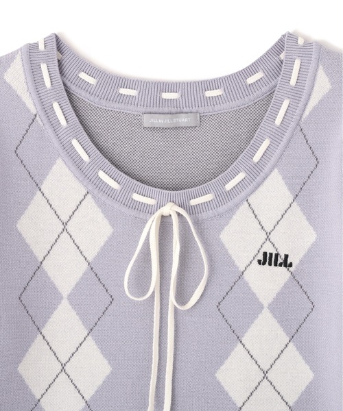 JILL by JILL STUART(ジルバイジルスチュアート)の「アーガイル半袖ニット(ニット/セーター・レディース・ピンク/モカ/ブルー・FREE)」の15枚目の写真