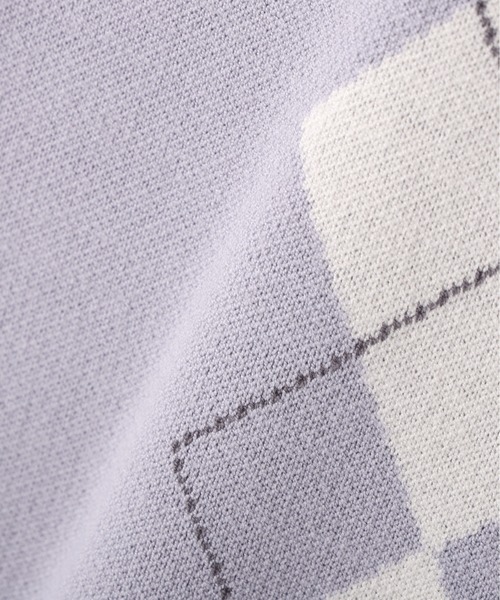 JILL by JILL STUART(ジルバイジルスチュアート)の「アーガイル半袖ニット(ニット/セーター・レディース・ピンク/モカ/ブルー・FREE)」の10枚目の写真