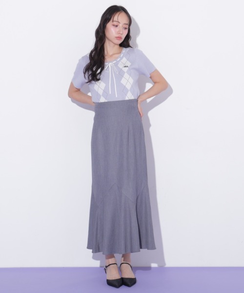 JILL by JILL STUART(ジルバイジルスチュアート)の「アーガイル半袖ニット(ニット/セーター・レディース・ピンク/モカ/ブルー・FREE)」の21枚目の写真