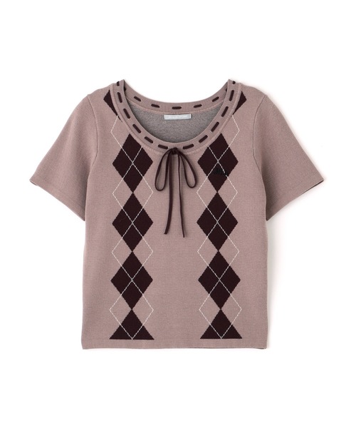 JILL by JILL STUART(ジルバイジルスチュアート)の「アーガイル半袖ニット(ニット/セーター・レディース・ピンク/モカ/ブルー・FREE)」の17枚目の写真