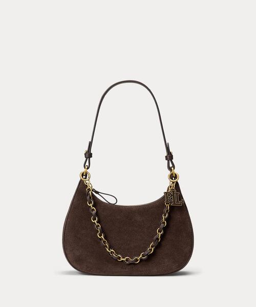 LAUREN RALPH LAUREN(ローレン ラルフ ローレン)の「スエード ミディアム Marcy ジップ ショルダー バッグ(ショルダーバッグ・レディース・ブラウン・ONE)」の1枚目の写真