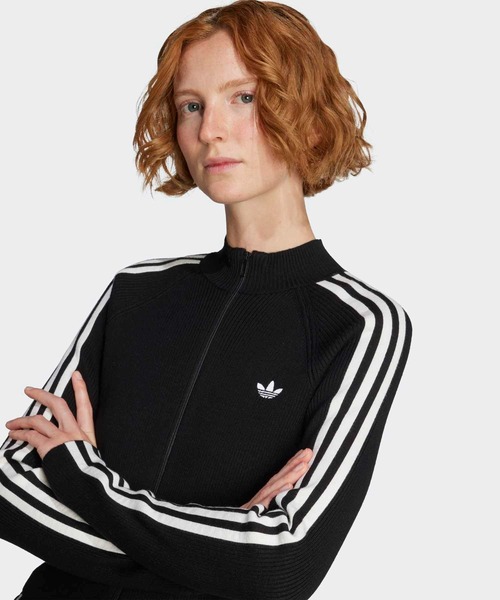 adidas(アディダス)の「アディカラー スリーストライプス スリム ニット トラックトップ / ジャージ / トラックジャケット / アディダスオリジナルス adidas Originals(ジャージ・レディース・ブラック・XX-LARGE/LARGE/MEDIUM/SMALL/X-LARGE/X-SMALL)」の3枚目の写真