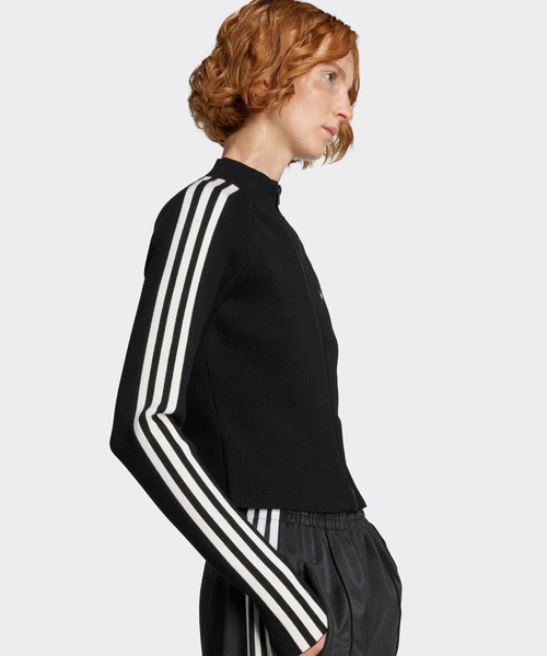 adidas(アディダス)の「アディカラー スリーストライプス スリム ニット トラックトップ / ジャージ / トラックジャケット / アディダスオリジナルス adidas Originals(ジャージ・レディース・ブラック・XX-LARGE/LARGE/MEDIUM/SMALL/X-LARGE/X-SMALL)」の4枚目の写真