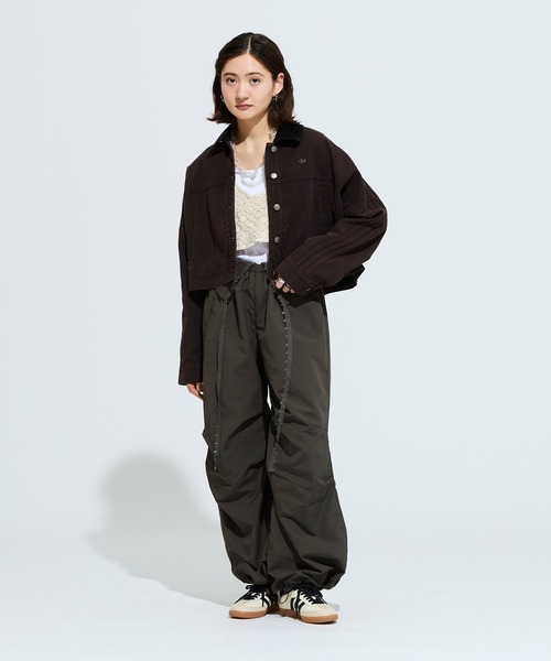adidas(アディダス)の「キャンバス トラックトップ ジャケット / アディダスオリジナルス adidas Originals(デニムジャケット・レディース・ブラウン・X-SMALL/X-LARGE/SMALL/MEDIUM/LARGE/XX-LARGE)」の16枚目の写真