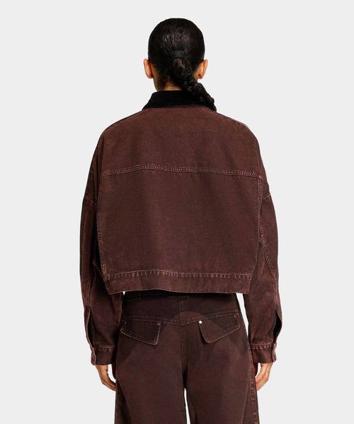 adidas(アディダス)の「キャンバス トラックトップ ジャケット / アディダスオリジナルス adidas Originals(デニムジャケット・レディース・ブラウン・X-SMALL/X-LARGE/SMALL/MEDIUM/LARGE/XX-LARGE)」の10枚目の写真