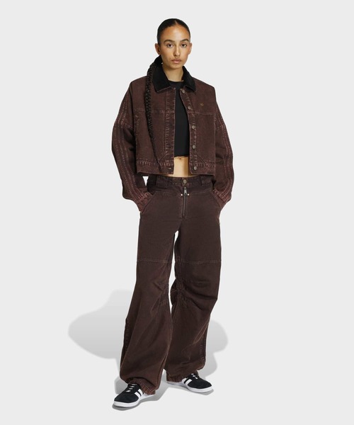 adidas(アディダス)の「キャンバス トラックトップ ジャケット / アディダスオリジナルス adidas Originals(デニムジャケット・レディース・ブラウン・X-SMALL/X-LARGE/SMALL/MEDIUM/LARGE/XX-LARGE)」の13枚目の写真