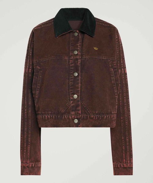 adidas(アディダス)の「キャンバス トラックトップ ジャケット / アディダスオリジナルス adidas Originals(デニムジャケット・レディース・ブラウン・X-SMALL/X-LARGE/SMALL/MEDIUM/LARGE/XX-LARGE)」の4枚目の写真