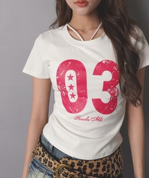 カラフル半袖Tシャツ/ナンバースター/ストリート女子