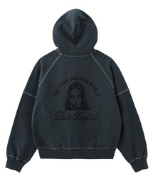 ARCH LOGO AND FACE HOODED SWEAT JACKET