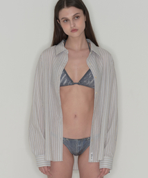 3way stripe shirts (side buttons) - Light blue