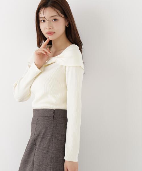 PROPORTION BODY DRESSING(プロポーションボディドレッシング)の「リボンケープ風ニット / 1216270915(ニット/セーター・レディース・ホワイト系その他/ブラック系その他/ピンク・FREE)」の5枚目の写真