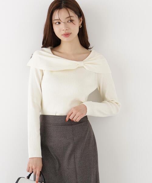 PROPORTION BODY DRESSING(プロポーションボディドレッシング)の「リボンケープ風ニット / 1216270915(ニット/セーター・レディース・ホワイト系その他/ブラック系その他/ピンク・FREE)」の10枚目の写真