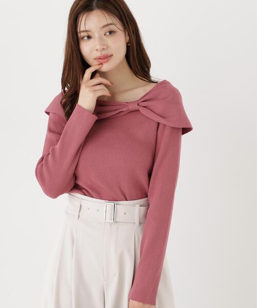 PROPORTION BODY DRESSING(プロポーションボディドレッシング)の「リボンケープ風ニット / 1216270915(ニット/セーター・レディース・ホワイト系その他/ブラック系その他/ピンク・FREE)」の14枚目の写真