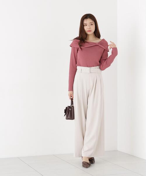 PROPORTION BODY DRESSING(プロポーションボディドレッシング)の「リボンケープ風ニット / 1216270915(ニット/セーター・レディース・ホワイト系その他/ブラック系その他/ピンク・FREE)」の16枚目の写真