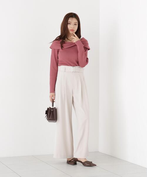 PROPORTION BODY DRESSING(プロポーションボディドレッシング)の「リボンケープ風ニット / 1216270915(ニット/セーター・レディース・ホワイト系その他/ブラック系その他/ピンク・FREE)」の18枚目の写真
