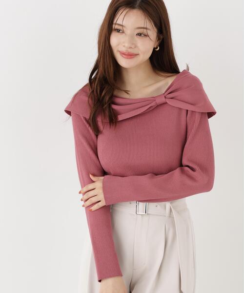 PROPORTION BODY DRESSING(プロポーションボディドレッシング)の「リボンケープ風ニット / 1216270915(ニット/セーター・レディース・ホワイト系その他/ブラック系その他/ピンク・FREE)」の20枚目の写真