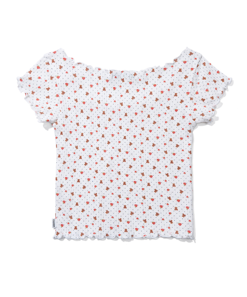 YOUHEE(ユヒ)の「HEART APPLE PATTERN T-SHIRTS_WHITE(Tシャツ/カットソー・レディース・その他・FREE)」の3枚目の写真