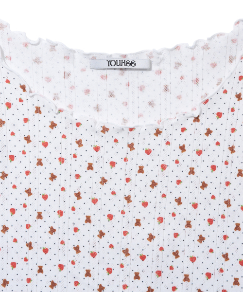 YOUHEE(ユヒ)の「HEART APPLE PATTERN T-SHIRTS_WHITE(Tシャツ/カットソー・レディース・その他・FREE)」の4枚目の写真